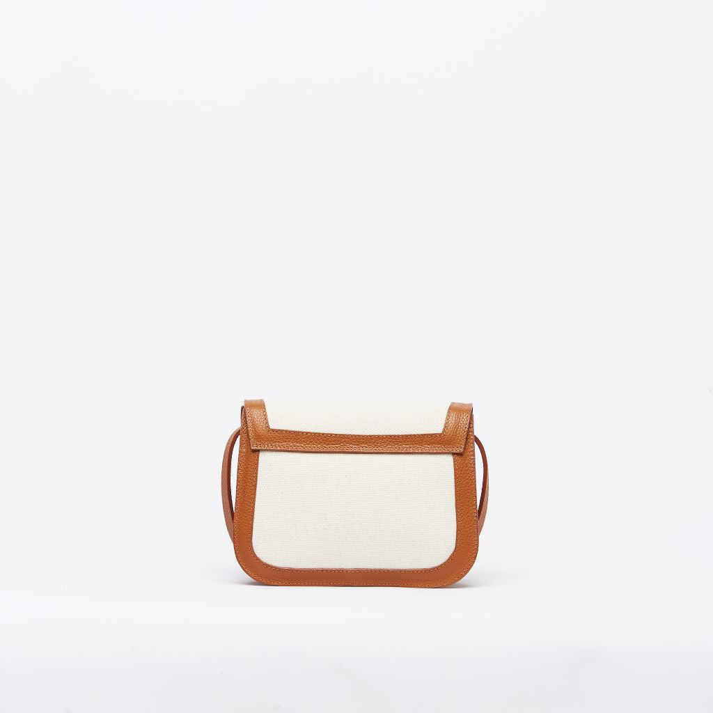 Atuel Crossbody Bag in Canvas and Leather caramel