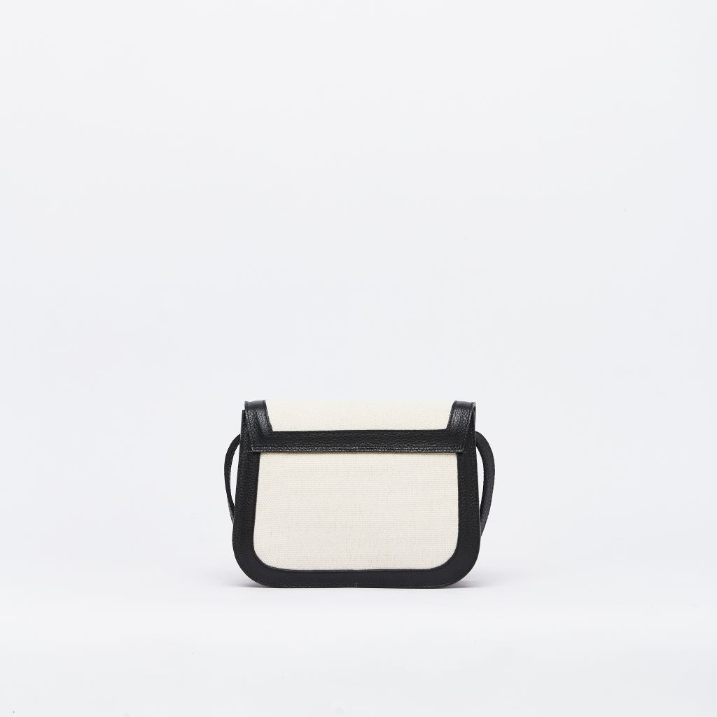 Atuel Crossbody Bag in Canvas and Leather Black