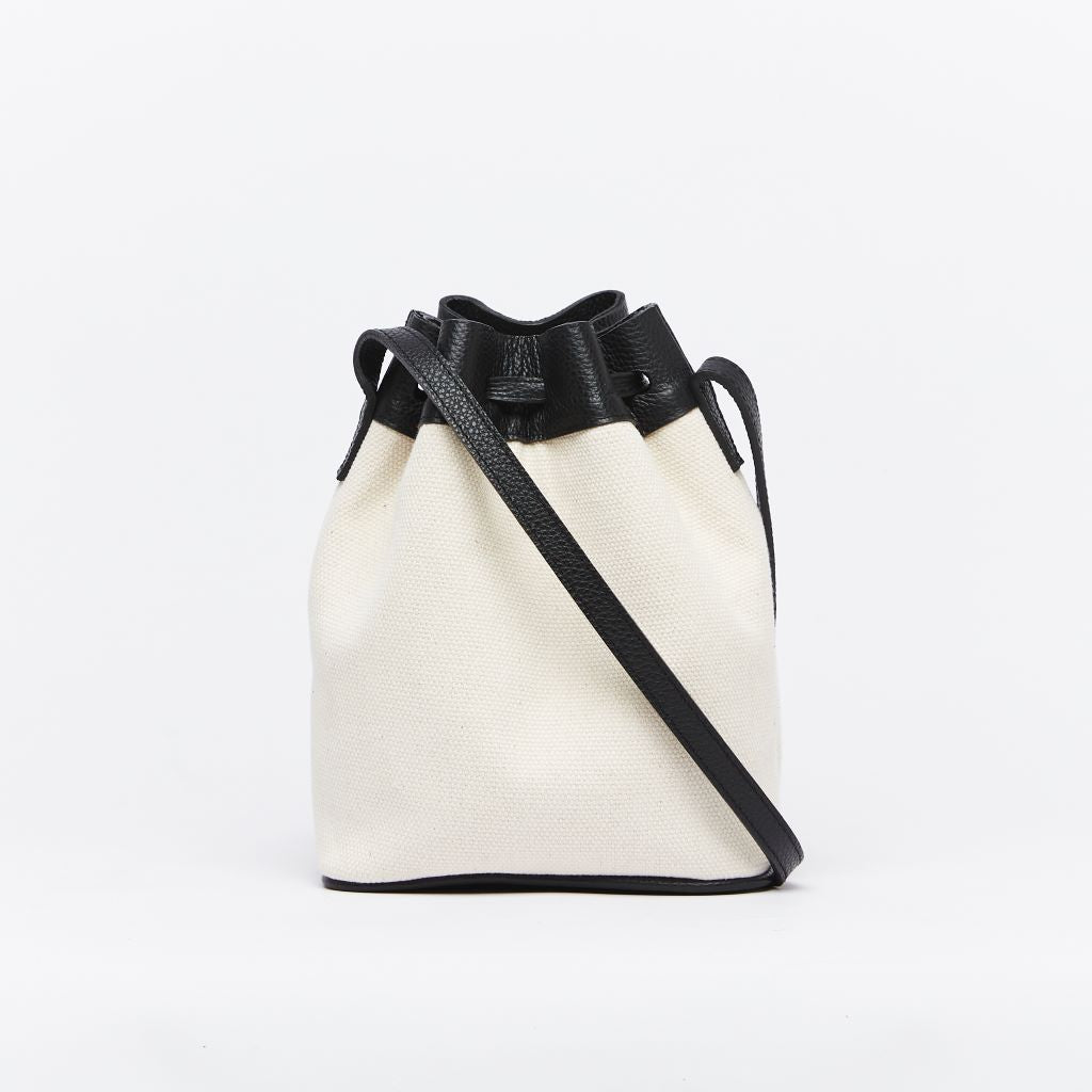 Atuel Bucket Bag in Canvas and Leather Black